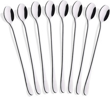 8-Piece 9-Inch Long Handle Iced Tea Spoon, Coffee Spoon, Ice Cream Spoons, Stain