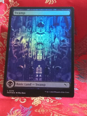 FOIL FULL ART SWAMP LAND Murders at Karlov Manor Magic The Gathering mtg card