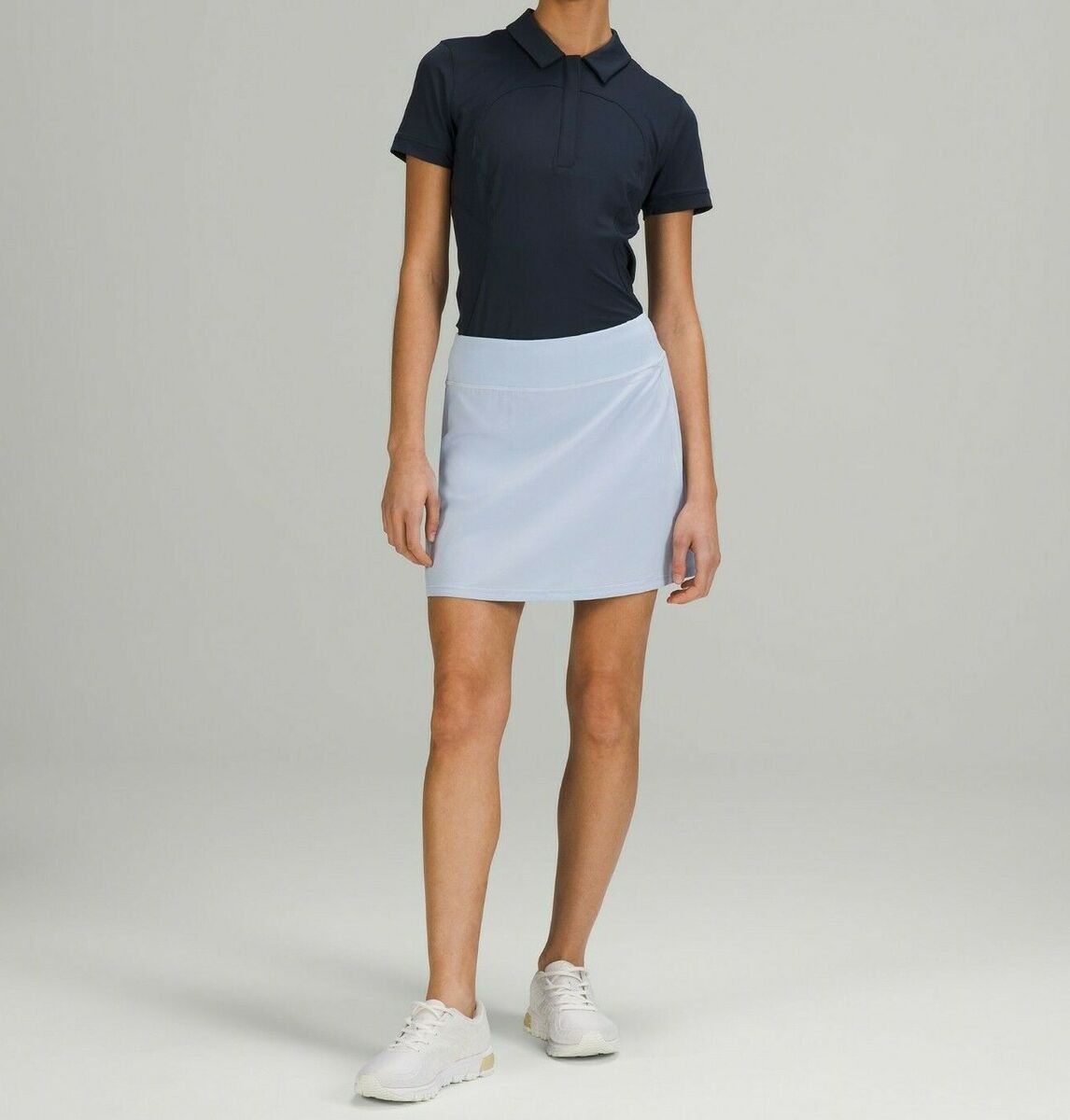 NEW Lululemon Pace Rival Skirt Mid-Rise 17 Length Extra Long Blue Linen  Size 2