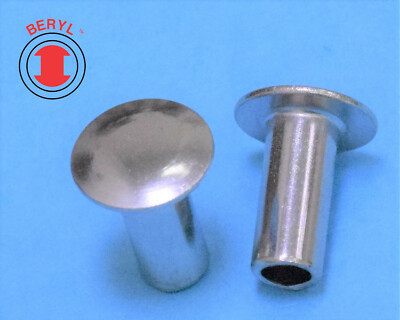 OHTR180716, Steel Zinc Oval Head Semi-tubular Rivets - 1/8''X7/16'' - 100pcs