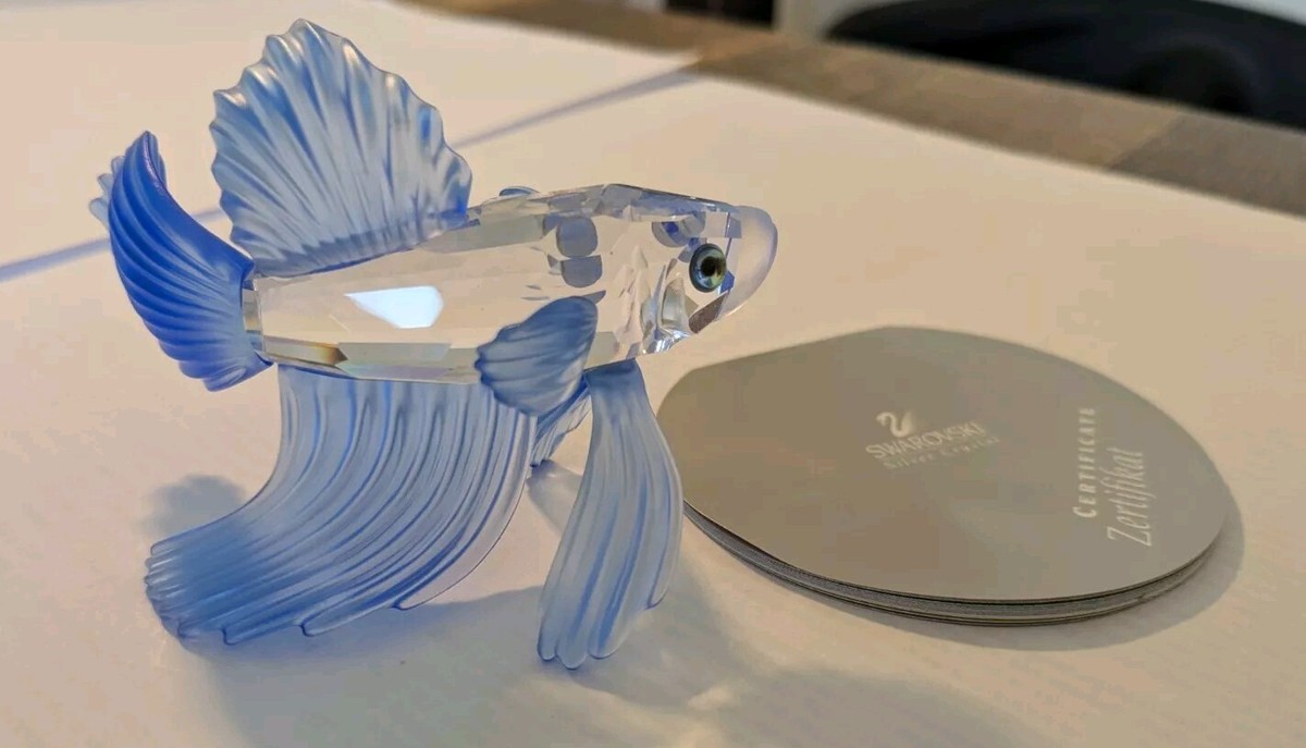 Blue Swarovski Siamese Fighting Fish - With Box/COA - 7644 NR 000