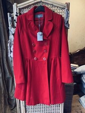 Evie Red Steampunk Victoriana Fitted Frock Coat 10 Bnwt