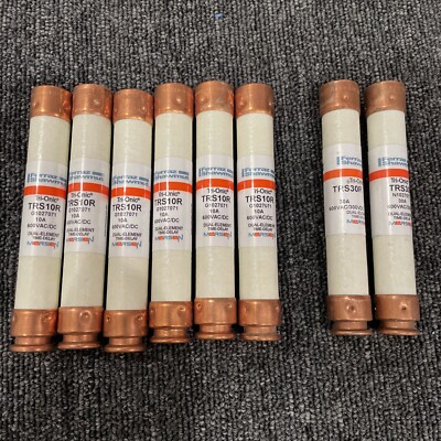 (8) Ferraz Shawmut (6) TRS10R Fuse Tri-Onic 600V 10A Time Delay + (2) TRS30r