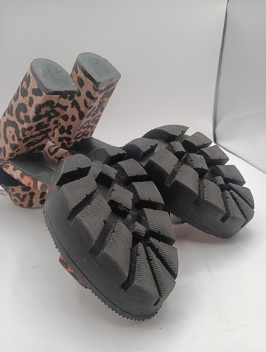 Wns Sz 7.5 Cape Robbin Platform, Ankle Zipper Strap 5"heel 1"sole Leopard Print  - Picture 22 of 22