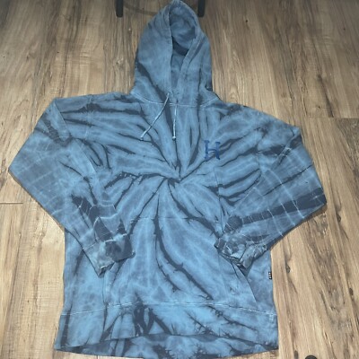 Huf Hoodie M Blue Tie Dye Pullover Sweatshirt Long Sleeve Skateboarding