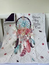 Baby Toddler Quilt Blanket HANDMADE Dream Flowers All Weather Crib Play Mat Gift