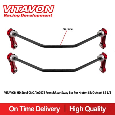 Vitavon K8S HD Steel CNC Alu7075 Front&Rear Sway Bar For Kraton 8S/Outcast 8S