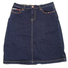 Vintage Y2K Tommy Hilfiger Jeans Dark Denim Mini Skirt Junior Size 7