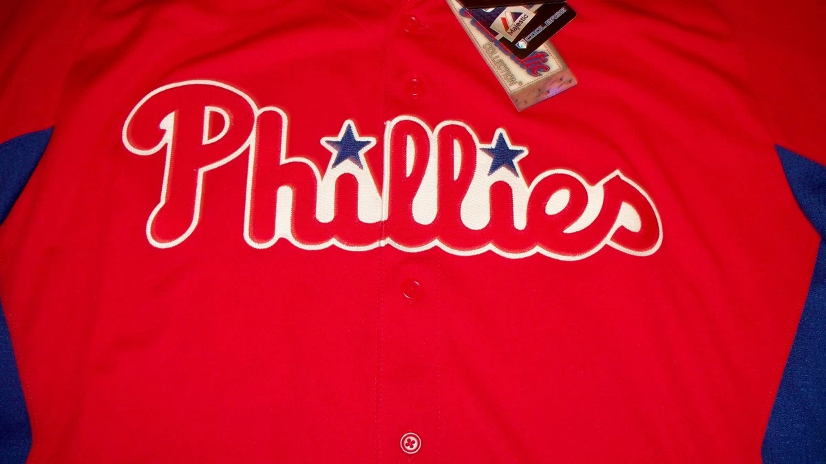 AWESOME Authentic PHILADELPHIA PHILLIES Batting Jersey 50 Majestic Made in  USA