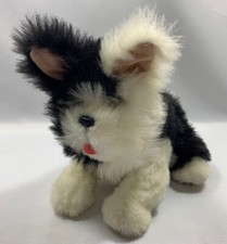 Furreal Puppy tuggin pup black and white dog 9" Tugs Animated Dog