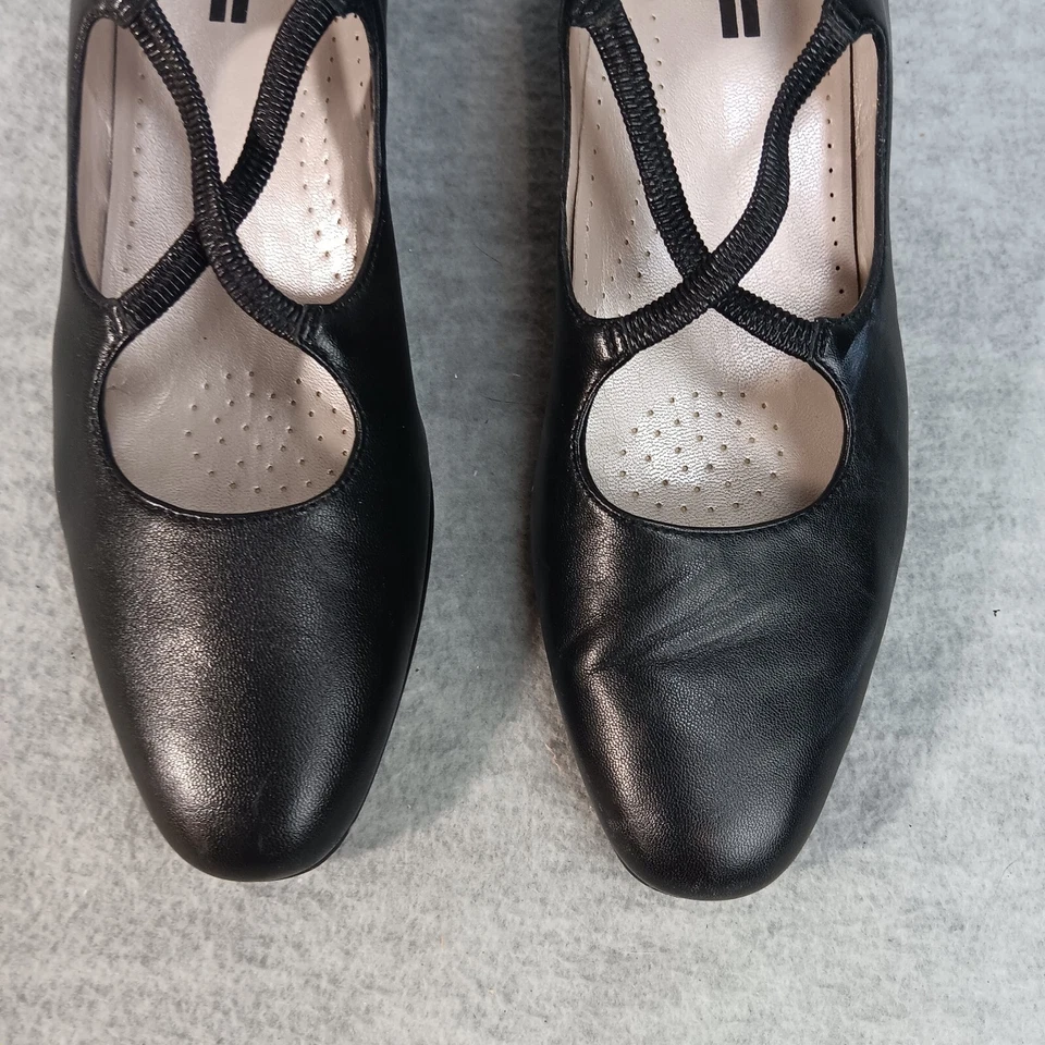 Zapatos Trotters JAMIE Negros Tacones Correa Cruzada Zapatos Cuero Mujer Talla 9S Foto 3 de 4