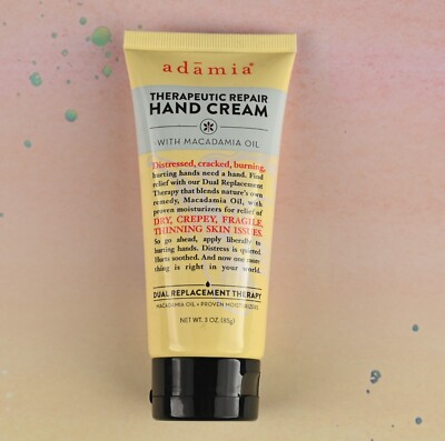 Adamia Therapeutic Repair Hand Cream with Macadamia Oil-Lotion Moisturizer-3oz
