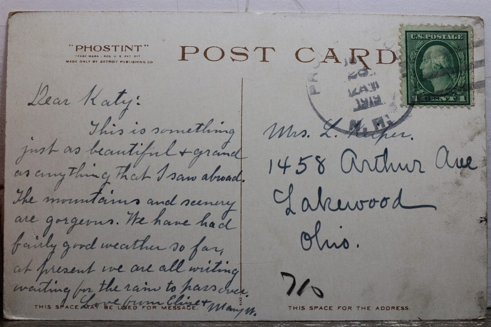 New Hampshire NH White Mountains Franconia Notch Echo Lake Postcard Old