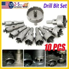10x TCT Hole Saw Cutter Drill Bit Set 16-53mm Carbide Tip For Steel Metal Alloy