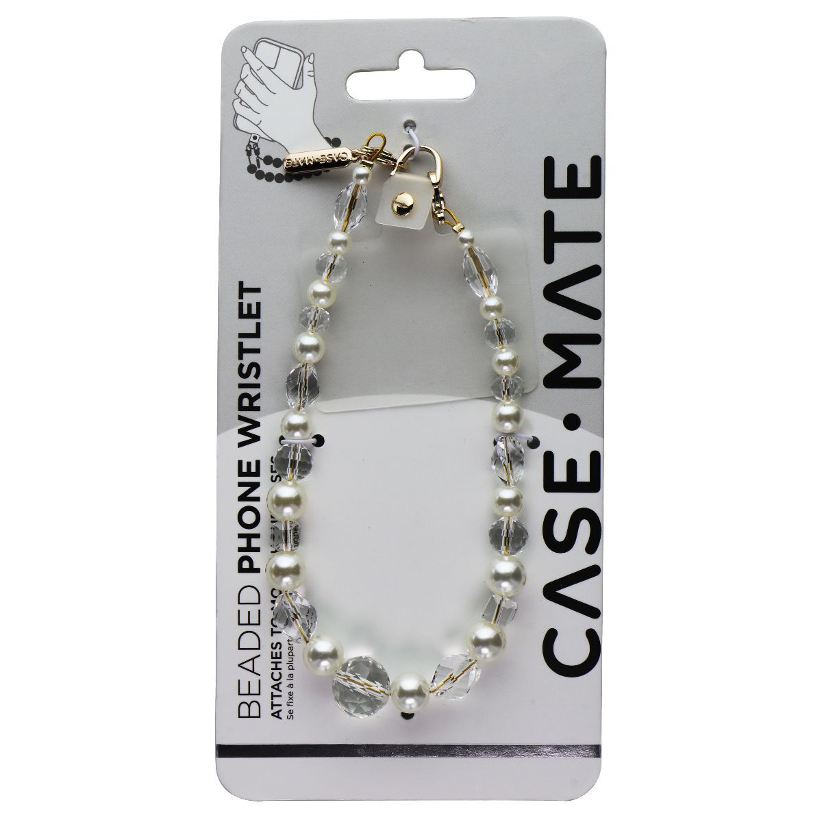 Case-Mate Beaded Wristlet Charm for Smartphones Crystal Pearl