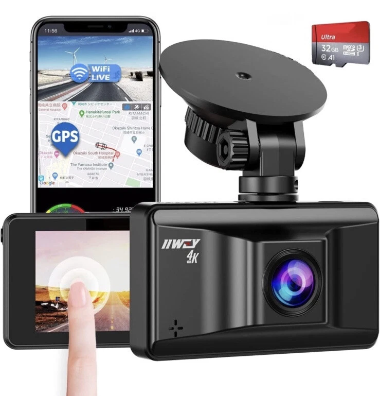 iiwey S3- Upgraded 4K Dash Cam Built with WiFi GPS UHD 2160P Dashboard  Camera