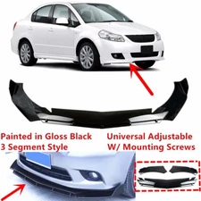 Add-on Universal For 07-13 Suzuki SX4 Sedan Front Bumper Lip Splitter GlossBlack