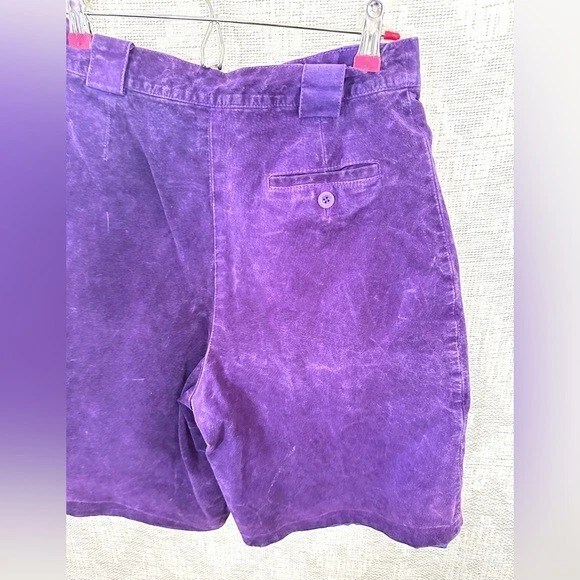 Bermudas vintage Epogee 100% gamuza cuero púrpura talla 12 Foto 4 de 4