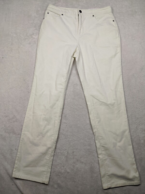 Christopher Banks Womens Stretch Ivory Corduroy Pants Jeans Straight  Pocket