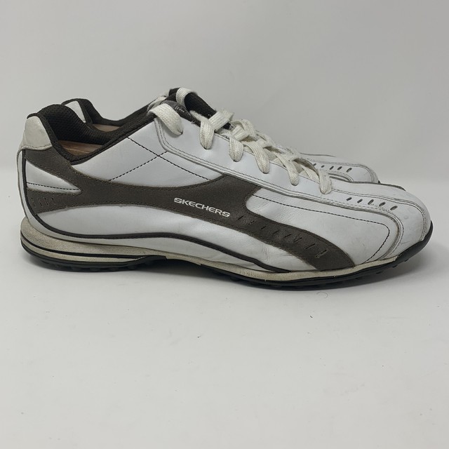 skechers white leather shoes