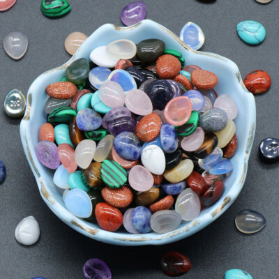 8x10mm Chakra Crystal Stone Water Drop CAB Flatback Cabochon Beads for Jewelry