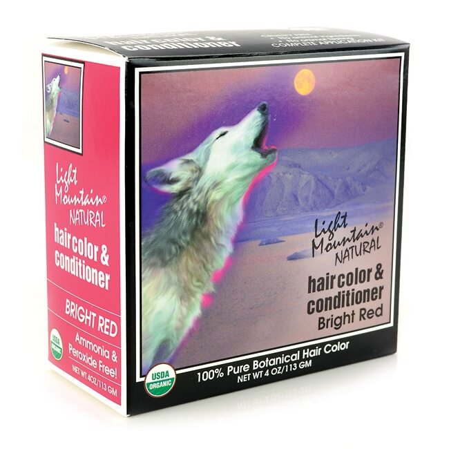 Light Mountain Natural Hair Color & Conditioner - Bright Red 4 oz Box