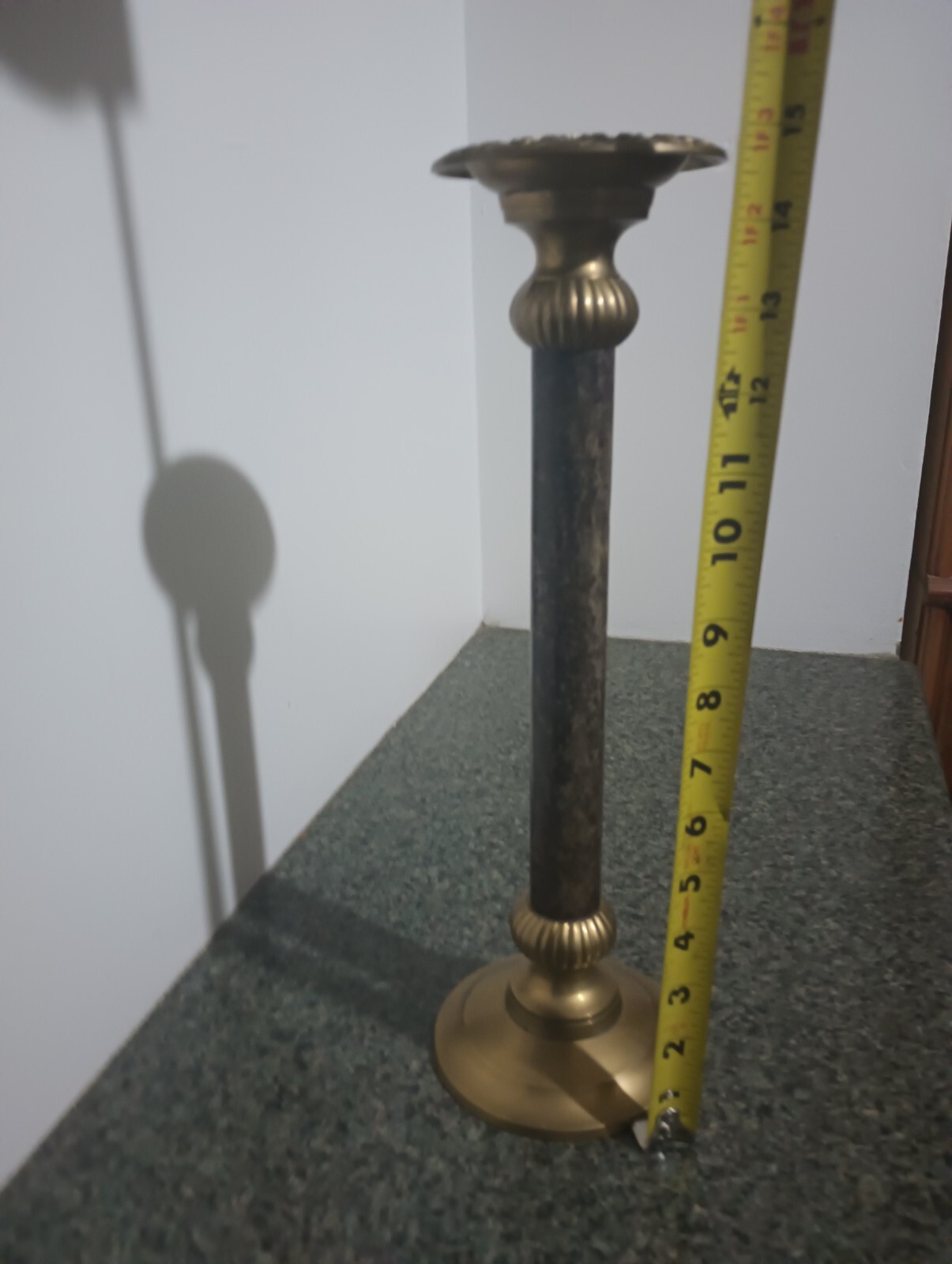 Hosley Int'l Brass Column Candle Holder
