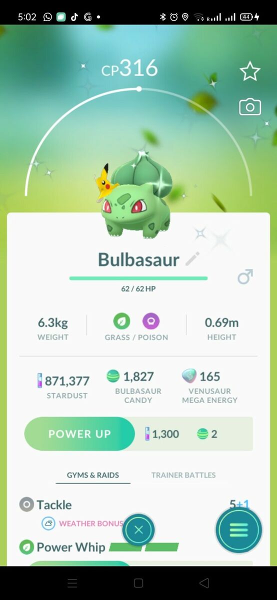 Pokemon Go Shiny Bulbasaur With Pikachu Hat (Go Fest)