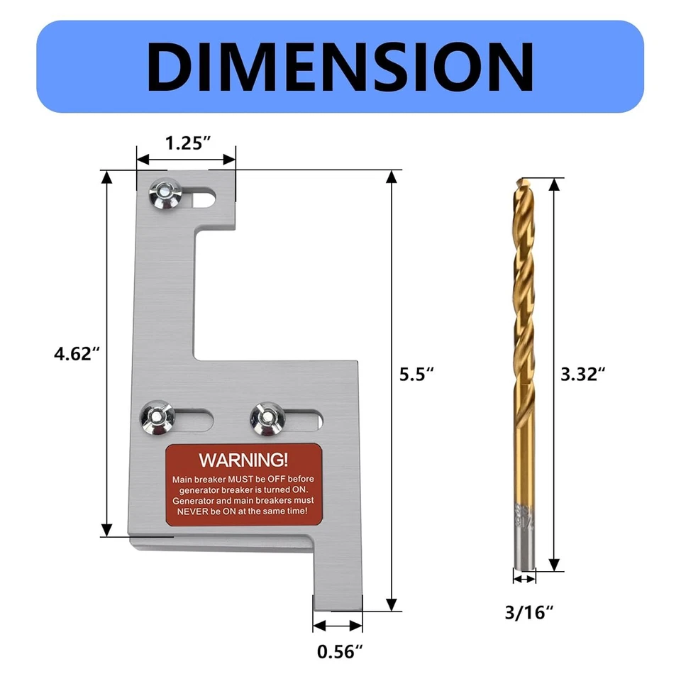 Generator Interlock Kit Compatible For GE Vertical Main 150 & 200 AMP Panels - Image 2 of 4