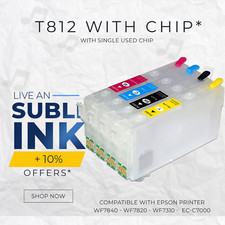 812 812xl Refillable Cartridge for Workforce pro WF7840 WF7820 WF7310 EC-C70