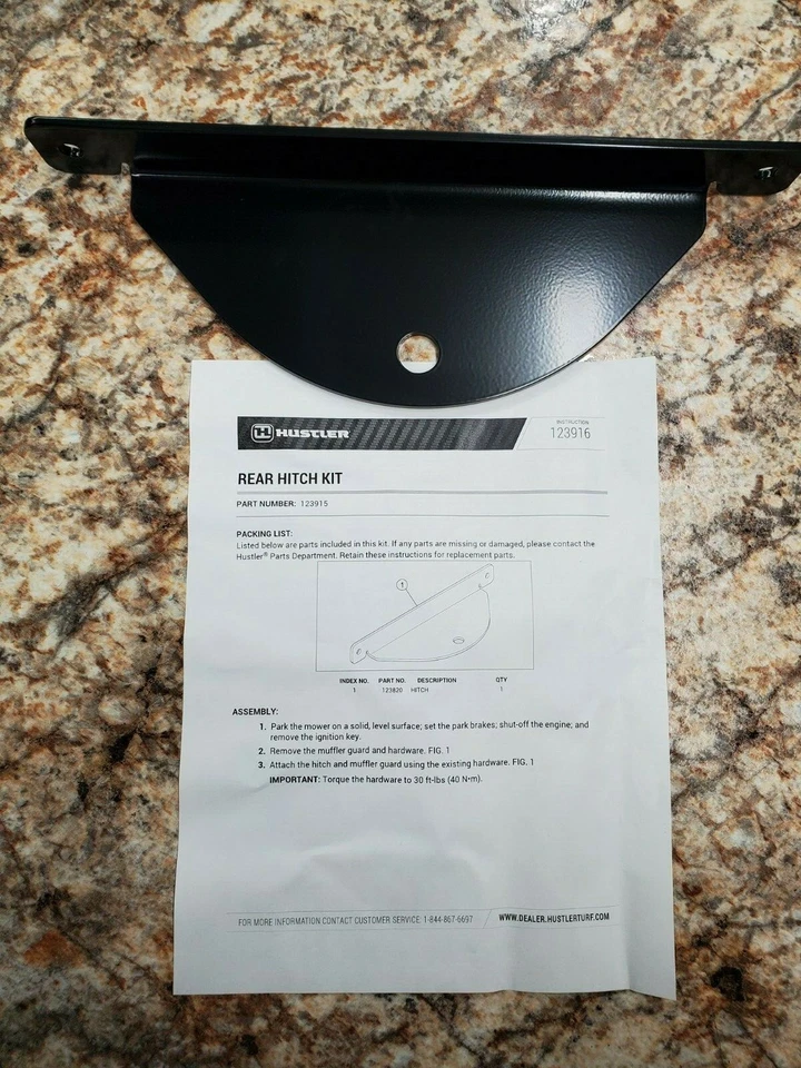 New Genuine OEM Hustler 123915 Hitch Kit for X-One and Super Z Zeroturn Models - Image 2 of 3