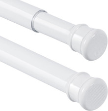 2 Pack Long Shower Tension Rods 56  104 in, Rustproof, White