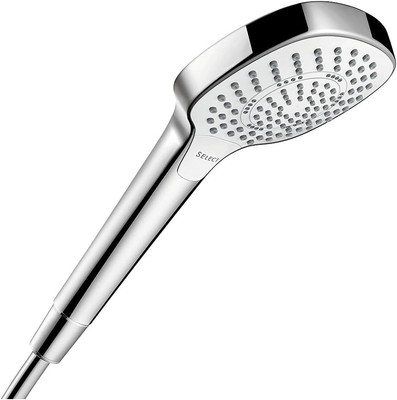 Hansgrohe Croma Select E 4-inch Modern Handheld Shower Head White/Chrome 