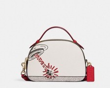 NWT Coach X Disney Mickey Mouse Serena Satchel Chalk Multi C6976
