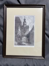 Michael Bond Signed Etching # 76/100 Rothenburg Germany Tauber 