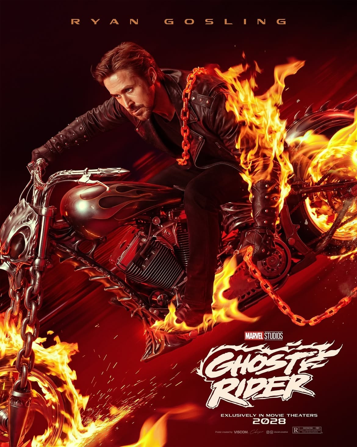 Ryan Gosling Ghost Rider 2028 Marvel Studios Movie Poster