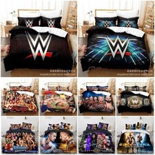 WWE Wrestling Quilt Duvet Cover Pillowcase Single Double King Bedding Set Gift W