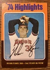 1975 Topps baseball card Nolan Ryan 74 Highlights 5 EX