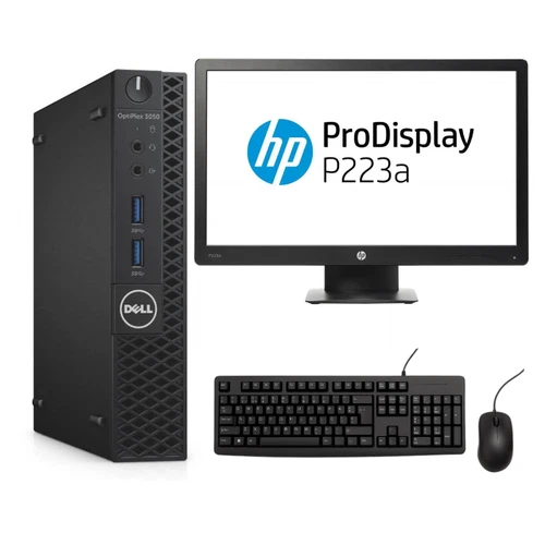 Pack Dell 3050 Micro 8 Go RAM 128 Go SSD Wifi + HP P223a 22" FHD LED ✅