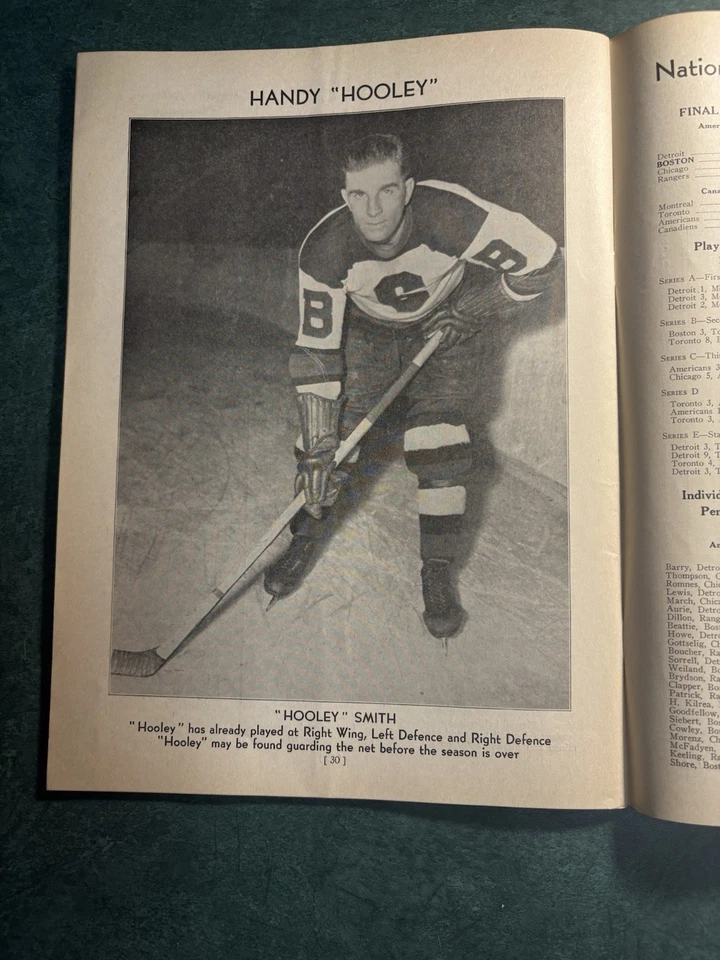 1937 Jan 5th Boston Bruins Versus Detroit Red Wings Program Boston Garden - Image 3 of 4