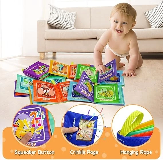 Детские книги из мягкой ткани упаковка 6 шт. - моющиеся, жевательные, нетоксичные, для детей раннего возраста - Изображение 4 из 4