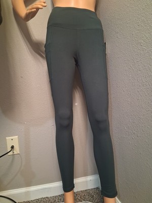 R.SOFIA Active Women's Green Ankle Leggings Small High Rise Pockets