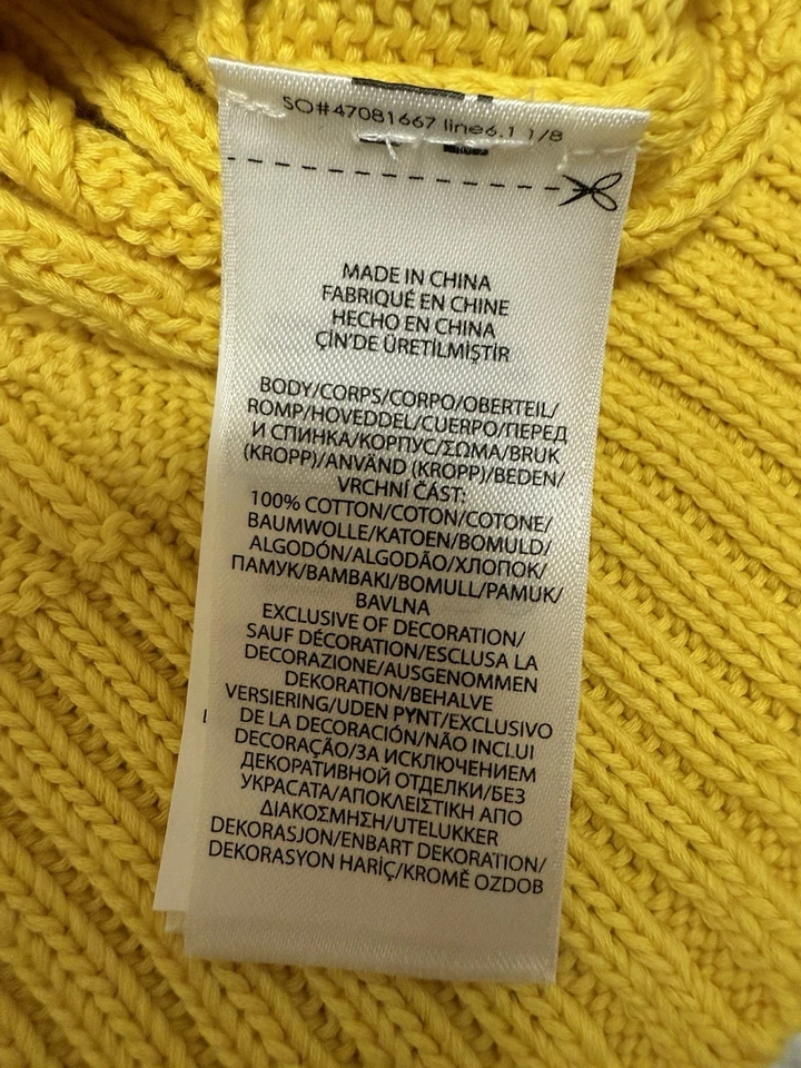 Suéter Polo Ralph Lauren Mujer Tejido con Cable Talla Pequeña Amarillo Nuevo sin Etiquetas Envío Gratis Foto 4 de 4