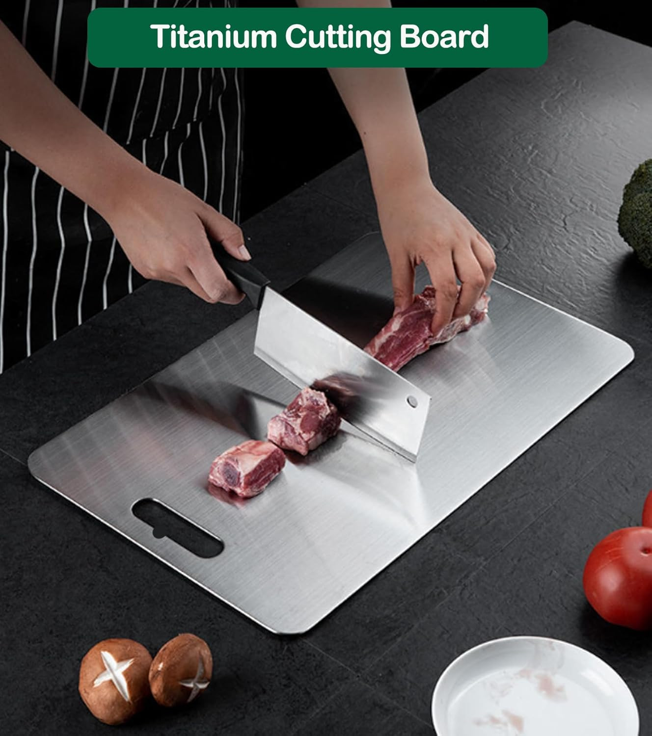 Tagliere Professionale Titanio 100% | Zero Batteri e Microplastiche - 2