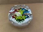 Gorgeous SAINT LOUIS FRANCE Art Glass Paperweight FACETED Three Flowers