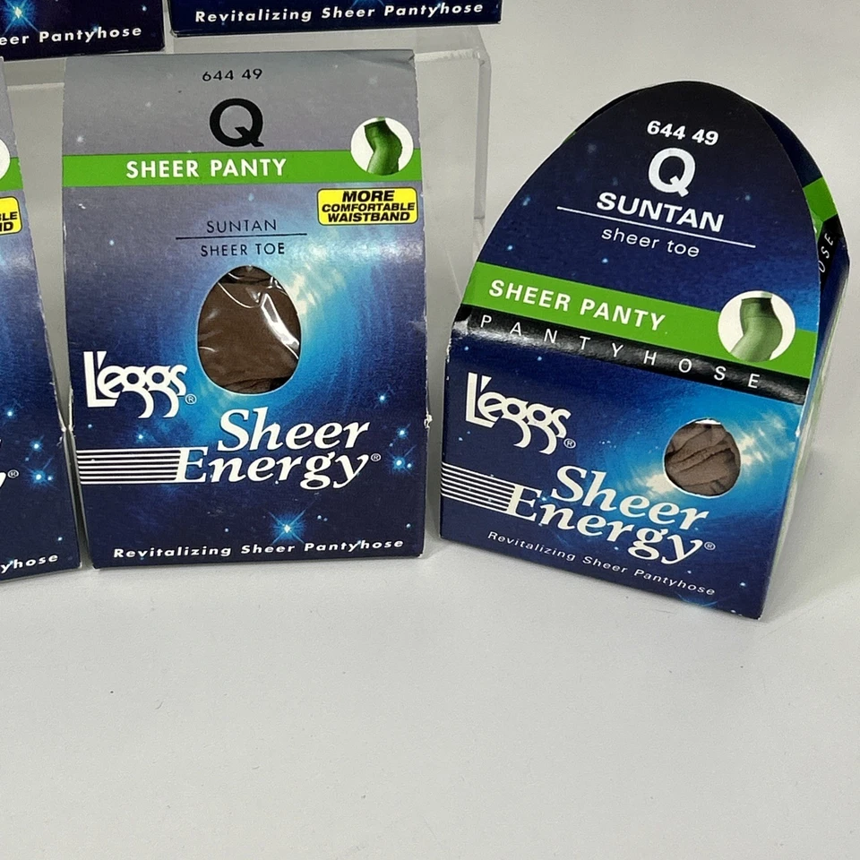 L’eggs Pantyhose Lot Of 7 Sheer Energy Sheer Toe Suntan Q 644 49 NOS Vtg - Image 2 of 4