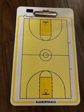 Champion Sports Basketball Dry Erase Coaching Clipboard Yellow