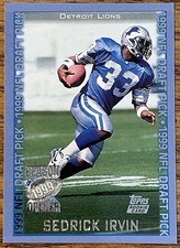 Sedrick Irvin 1999 Topps Season Opener Rookie Card #148 Lions NFL RC Free Ship. rookie card picture