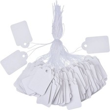 Blank Merchandise Tags 500pcs, White Price Labels With Attached String