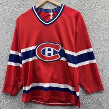 Vintage Montreal Canadiens Jersey Mens Medium Red Blue NHL Hockey CCM 80s 1985